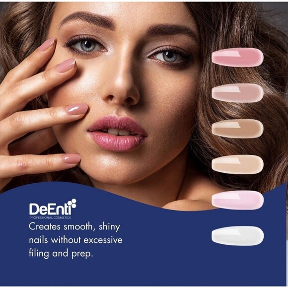 DeEnti Advanced Dark Pink Acrylic Nail Powder 2.1oz Dip Long Lasting Self Level - Picture 15 of 16
